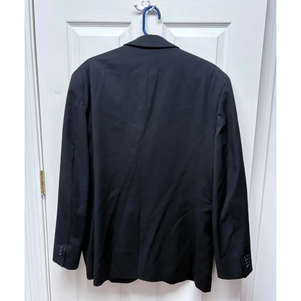 Banana Republic Blazer Men’s Wool Black Suit Coat, 3 Button, Lined Size 36R